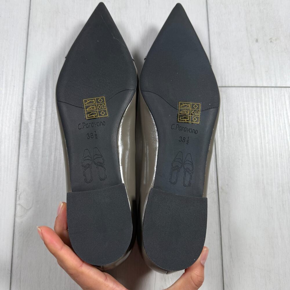 NEW C.Paravano Flower Leather Pointed Toe Flats US 8/EU38.5 Chic Business Casual - Picture 8 of 9